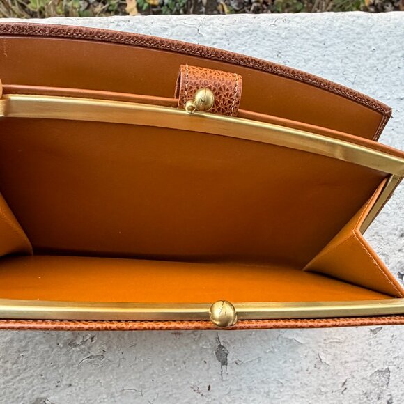 COACH Vintage 90s Madison Italy Mandarin Kisslock Coin Continental Wallet Clutch - Picture 6 of 8